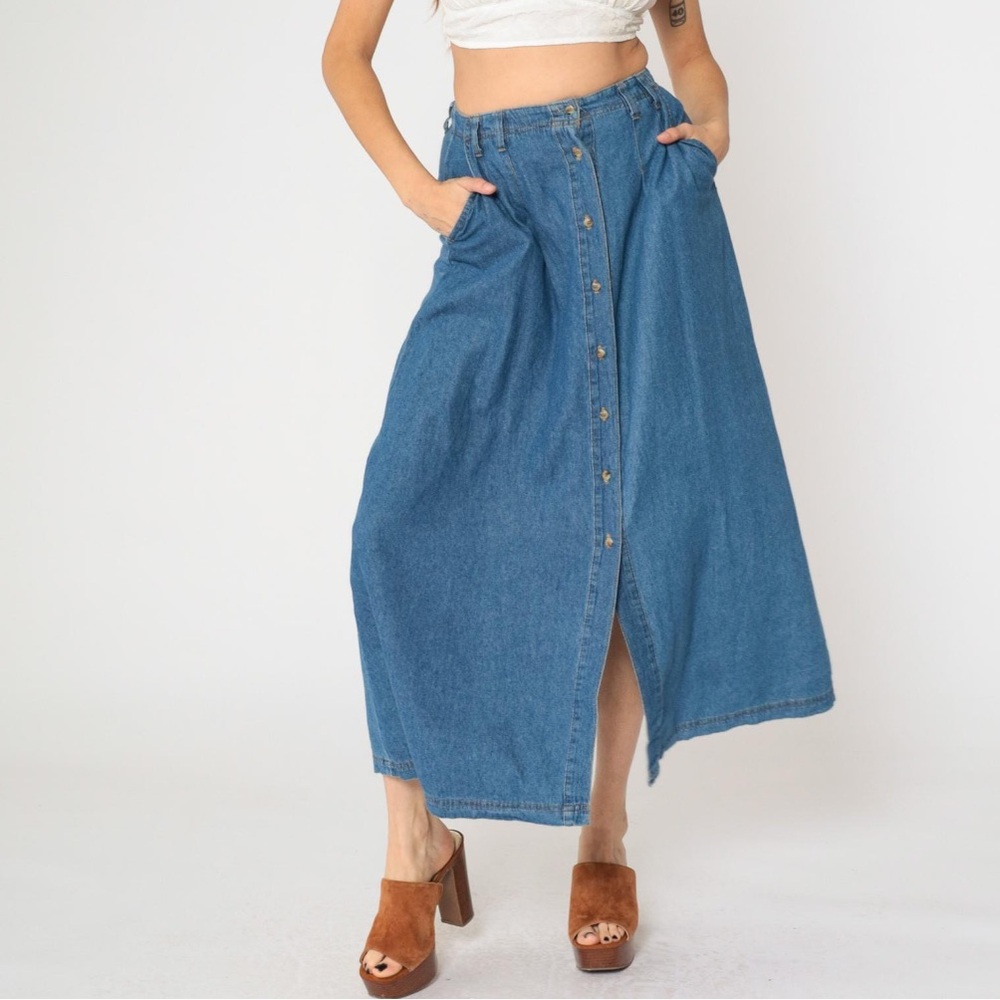 Marisa Classics Blue Striped Denim Skirt
